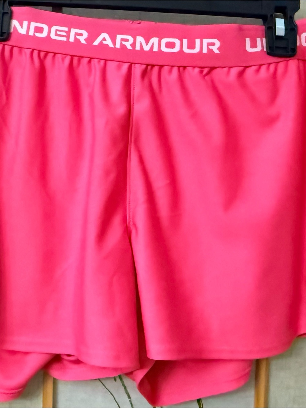 Under Armour Women's Hot Pink Athletic Shorts with Branded Waistband